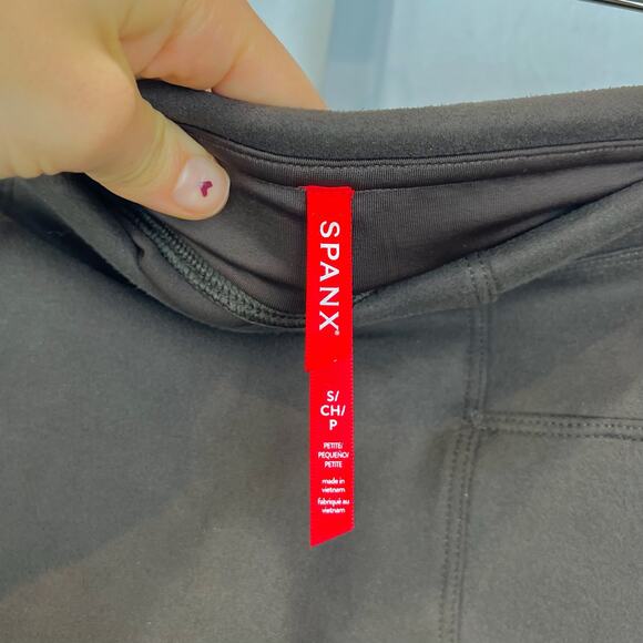 SPANX  Petite S PS Faux Suede Leggings 20322Q Seamed Slimming Stretch Brown - Picture 3 of 9